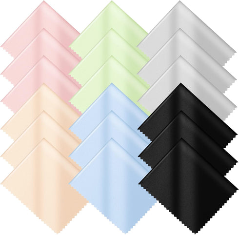 vonper 18 Pack Microfiber Cleaning Cloths (7" x 6") Multicolor Glasses Cleaning Cloth