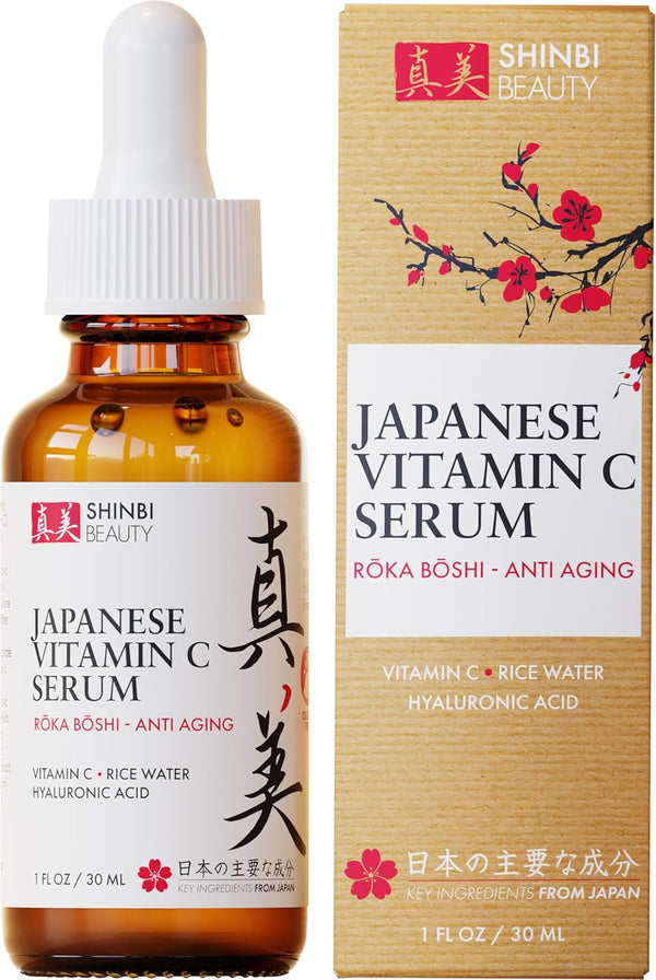 Japanese Vitamin C Serum 1oz - With Rice Water & Hyaluronic Acid - Japan Skincare Products for Anti Aging
