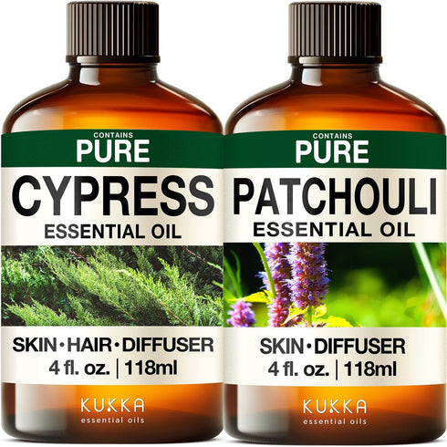 Cypress Essential Oil for Diffuse & Patchouli Essential Oil for Diffuser Set