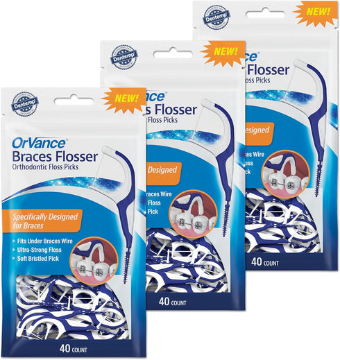 Braces Flosser, Ultra Strong Floss for Easy & Effective Clean, 40 Count (Pack of 3)