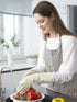 LANON wahoo Skin-Friendly Cleaning Gloves, Dishwashing Kitchen Gloves with Cotton Flocked Liner, Reusable, Canary Green