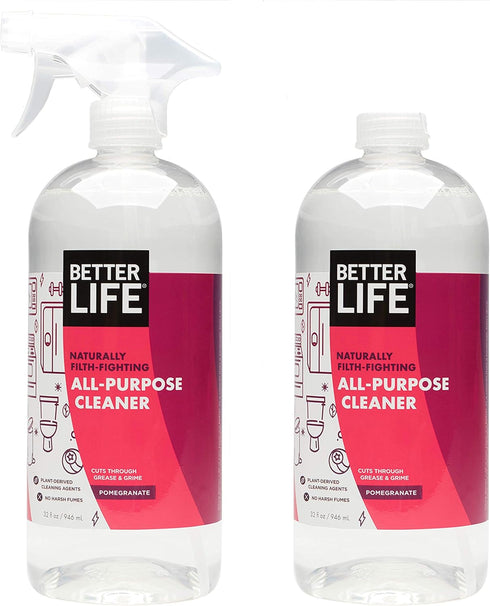 Better Life All Purpose Cleaner Multipurpose Home Kitchen Spray for Glass Countertops 32oz Pack of 2