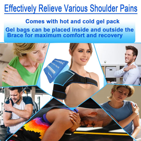 Shoulder Brace, Support and Compression Sleeve, Rotator Cuff Shoulder Brace for Men & Women, AC Joint Pain Relief, Arm