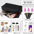 Sanwuta Cosmetic Case, 9Pcs PU Leather Makeup Bag, Waterproof Toiletry Bags for Traveling, Organizer for Women (Black)