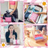 Kajaia 12 Pcs Preppy Makeup Bag with Zipper - Pink Smile Face Cosmetic Bag for Women