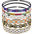 Teenitor 6 Pieces Elastic Rhinestone Beaded Headbands, Handmade Vintage Hair Bands for Girls