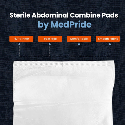 MED PRIDE Nonstick Sterile Abd Combine Pads, Extra Absorbent Surgical Dressing 5x9 in (20 Count, Pack of 1) for Heavy