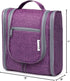 Narwey Small Hanging Toiletry Bag for Women, Travel Makeup Organizer for Toiletries, Medium, Dark Purple