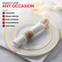 25 Pack Pre Rolled Plastic Silverware Sets for Parties, Gold Cutlery Set, Heavy Duty Utensils Individually Wrapped