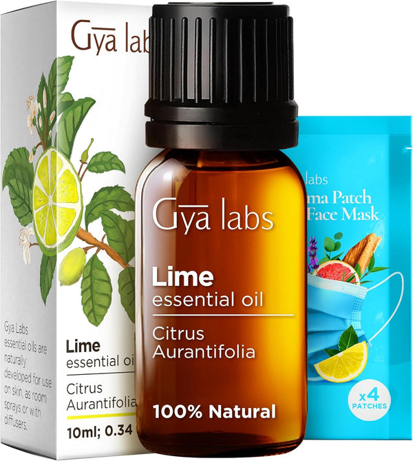 Gya Labs Lime Essential Oil for Skin, 0.34 Fl Oz, 100% Pure Natural Oil for Diffuser and Candles