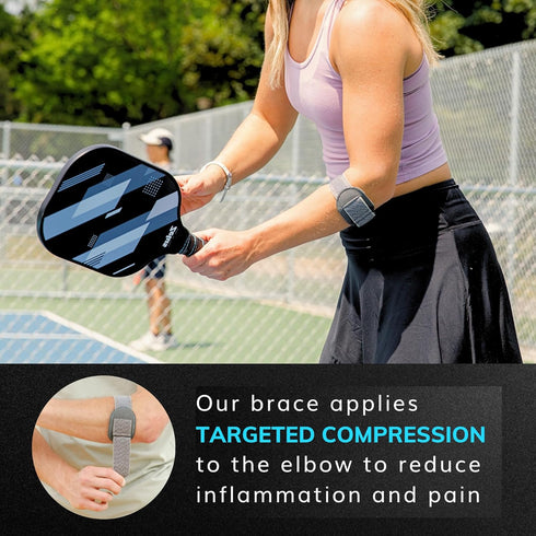 BraceAbility Court Comfort Tennis Elbow Brace for Women and Men, Sports Elbow Support Forearm Strap with Compression