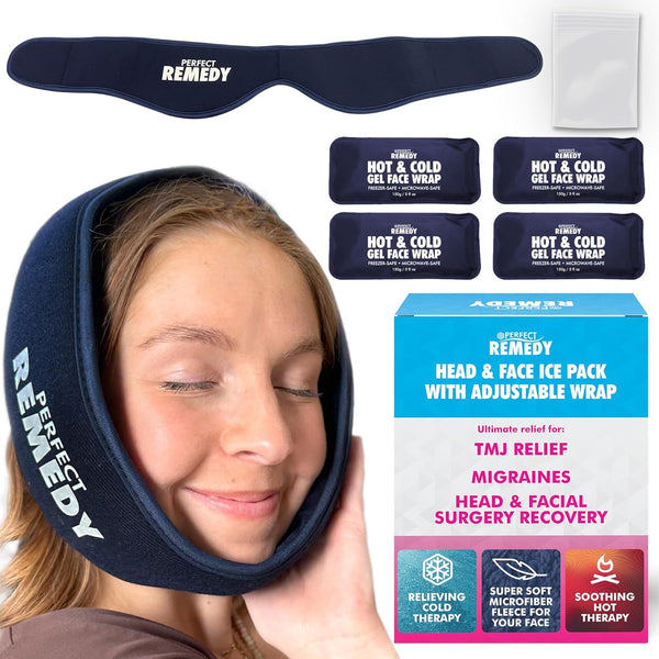 Wisdom Teeth Ice Pack Head Wrap, TMJ Relief Products for Face, Ice Pack for Wisdom Teeth Recovery Kit