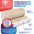 Premium Elastic Bandage Wrap, 2pk 4” Self-Closing Reusable Compression Bandage Wrap for Legs and Arms