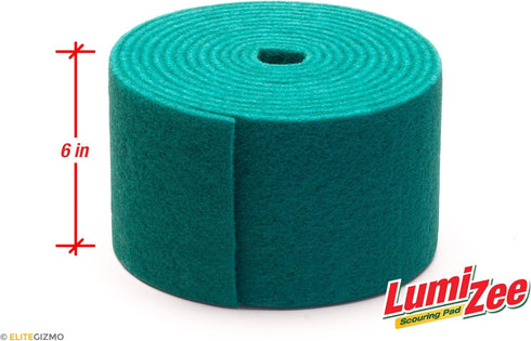 The Clever Cuisine 19ft 19ft 6in 0.3in (6m 15cm 8mm) Green Scrubbing Pad Roll Economy Size Medium Duty Abrasive Scrub
