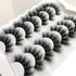 Pooplunch 7 Pairs Pack False Eyelashes Faux Mink Cat-Eye Look 18MM Wispy Long 8D Volume Fake Eyelash Strips
