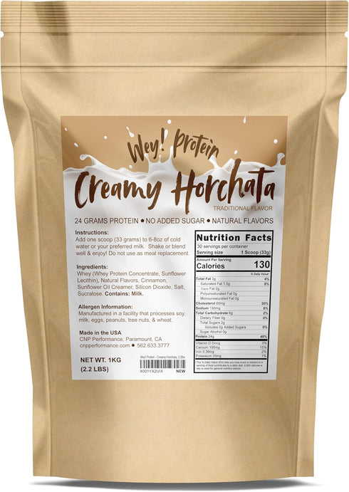 Horchata Whey Protein, Traditional Mexican Flavor, Sugar-Free, Gluten-Free, 23g Protein, 30 Servings, 2.2lbs