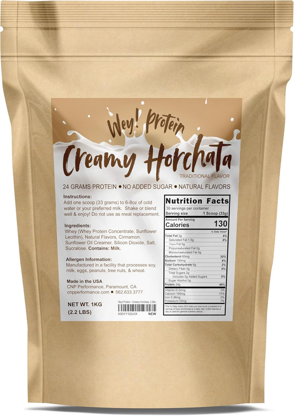 Horchata Whey Protein, Traditional Mexican Flavor, Sugar-Free, Gluten-Free, 23g Protein, 30 Servings, 2.2lbs