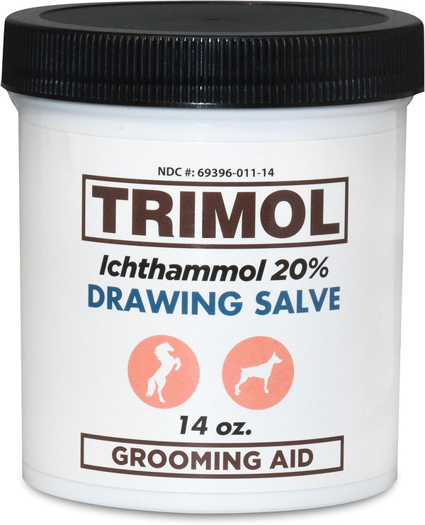 Ichthammol 20% Drawing Salve Grooming Aid, 14 oz, Soothing Skin Relief for Eczema and Psoriasis