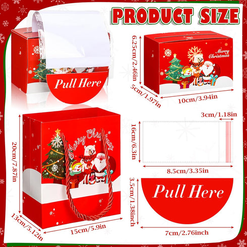 Resholder 9 Pack 200 Set Christmas Money Box for Cash Gift Pull Surprise Money Holder Gifts with Transparent Bill