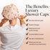 Kitsch Luxury Shower Caps for Women, Reusable Waterproof, Large Non-slip Quick-dry Hair Cap, Blush Dot