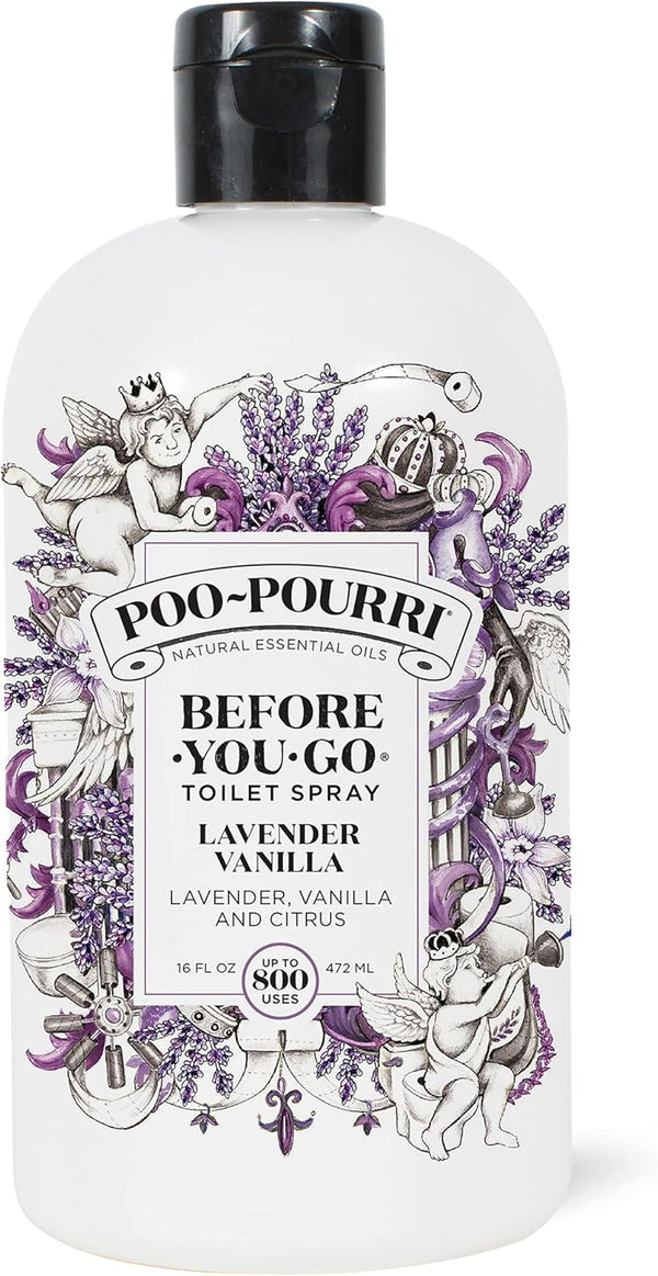 Poo-Pourri Before-You-Go Toilet Spray Refill, Lavender Vanilla,16 Fl Oz, Up to 800