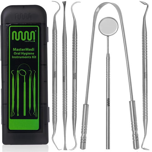 6 Pack Dental Tools Teeth Cleaning Kit, Stainless Steel Plaque Tartar Remover for Adults, Kids, and Pets