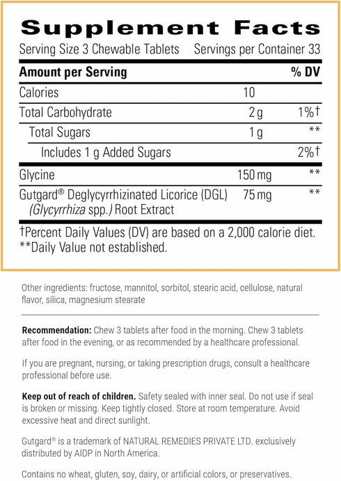 Integrative Therapeutics Rhizinate - Deglycyrrhizinated Licorice (DGL) for Digestive Support, 100 Chewable Tablets