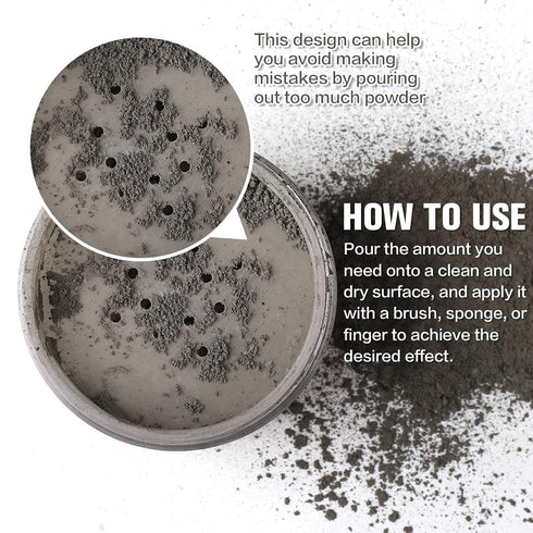 BOBISUKA Dirt Powder for Makeup Special Effects, Halloween, Wedding, Cosplay, Stage Performances, 0.78 oz, Gray Stone