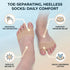 Toe Compression Socks, Toe Separating Heelless Socks Breathable SweatAbsorbent Relief Foot Pain Forefoot Pads (Open