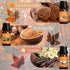 SALUBRITO Fall Essential Oils Set - Autumn Fragrance Oil for Diffuser, Candle Making, 6x10ml - Cinnamon, Pumpkin Spice