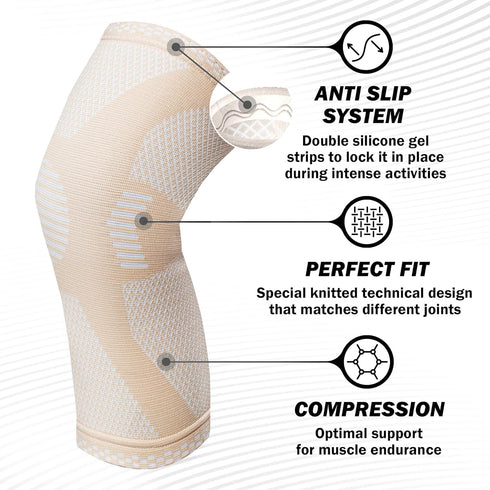 POWERLIX Leg Sleeve - Best Knee Brace for Leg Pain for Men & Women Knee Support for Running, Basketball, Volleyball