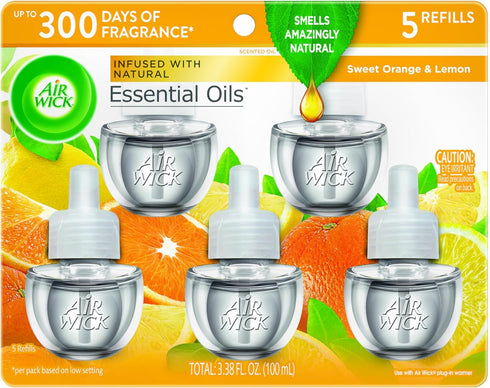 Air Wick Scented Oil Refill, Sweet Orange & Lemon, 5 ct.