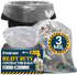 Reli. 55 Gallon Heavy Duty Contractor Trash Bags, 20 Bags, 3 Mil, Twist Ties Included, Clear Construction Bags