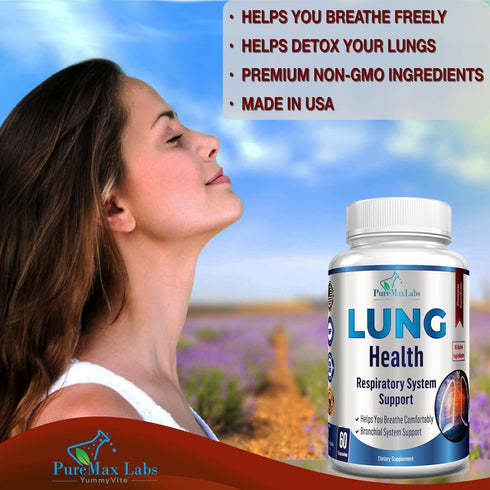 Lung Support Supplement, Lung Cleanse & Detox Formula for Clear Lungs and Comfortable Breathing, 60 Capsules