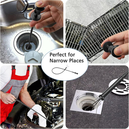 28.34in Grabber Tool, Magnetic Four-Claw Picker with LED Light for Home Sink/Drain, Flexible Reaching Tool
