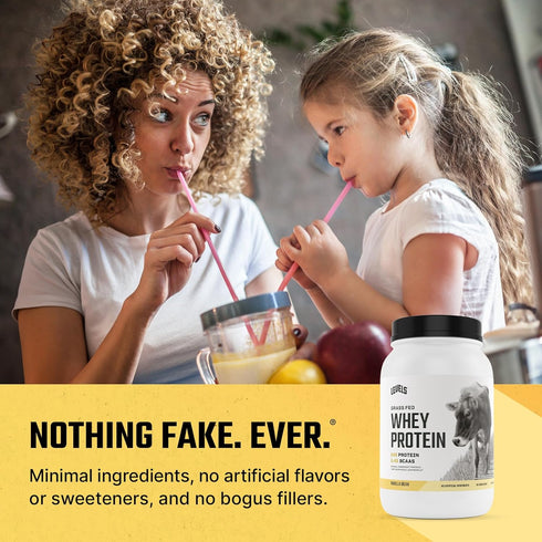 Levels Grass Fed Whey Protein Powder - 24G of Protein, No Artificials, Vanilla Bean, 2LB