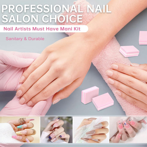 Mini Nail Buffer Blocks, 100/180 Grit Sponge Buffing Sanding Block File, Bulk 50Pcs