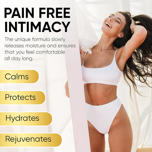 pinching Isabel Fay Anti-itch Vaginal Moisturizer for sensitive skin. Non irritating. No hormones. Prevents