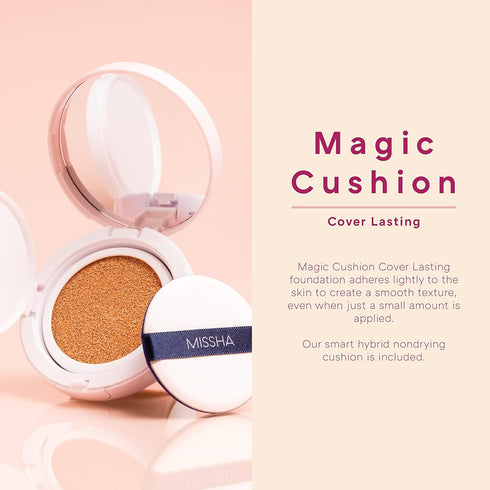 MISSHA Magic Cushion Foundation No.23 Natural Beige, Flawless Coverage, Dewy Finish, Easy Application