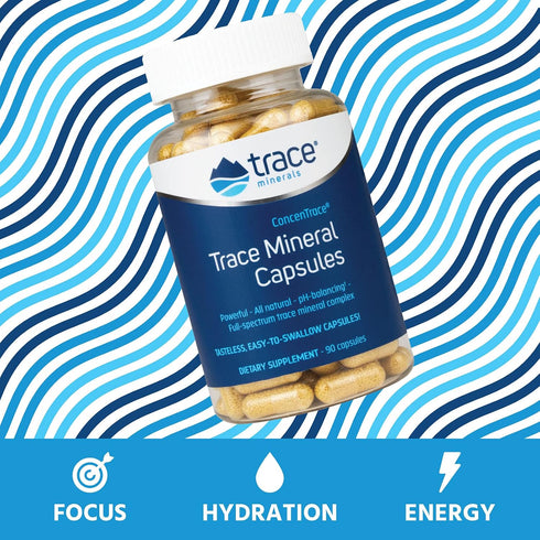Trace Minerals | ConcenTrace Capsules | Daily Magnesium & Potassium Supplement | Vegan, Non-GMO, Gluten-free | 90