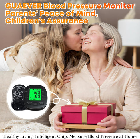 Blood Pressure Monitor Upper Arm, Adjustable 8.7"-16.5" Cuff, Backlit LCD Screen, 2x99 Memory, Talking Function Black