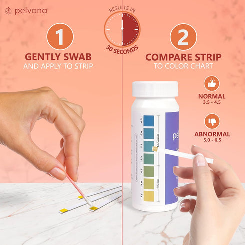 Pelvana Vaginal pH Balance for Women 50 Test Strips | BV Test Strips for Monitoring Feminine Health