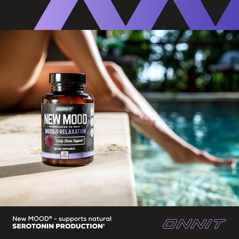 Onnit New Mood - 30 Count Stress Relief, Sleep and Mood Support Supplement