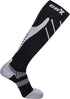CSX 20-30 mmHg Compression Socks for Men and Women, Knee High, Silver on Black, Medium, Athletic Sport Fit