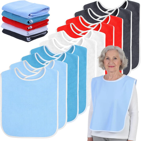 Yuanan 10 Pack Premium Adult Bib, Clothing Protectors for Adults 9.06 X 6.3