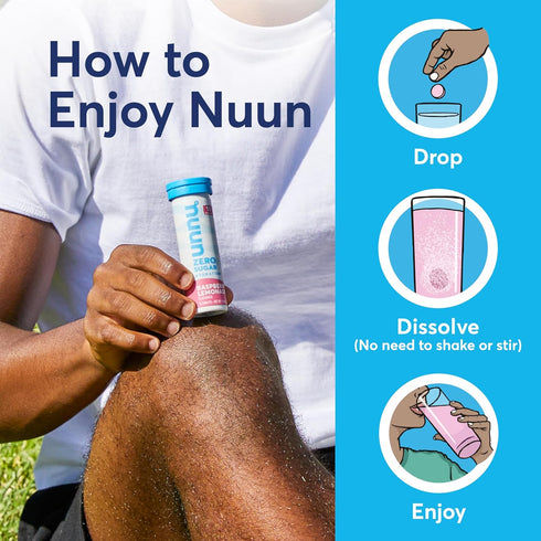 Nuun Vitamins Electrolyte Tablets with Vitamin D, C, E, A, & B6, 4 Pack, Mixed Fruit, Gluten Free & Vegan