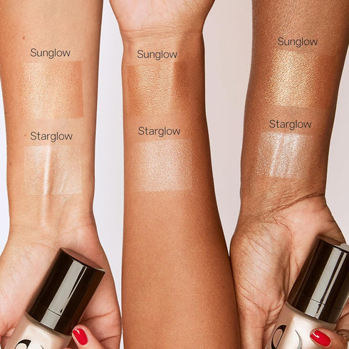 Saie Mini Glowy Super Gel Lightweight Illuminator, Luminizer + Makeup Primer for Glowing Skin, Starglow (0.5 oz)