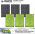 Fresh Professional Microfiber Sponge Cloths, Fabric Treated with SILVADUR Advanced Odor Control Technology and Charcoal-Infused Foam, 6-Pack Sponge Cloths by TUFF-SCRUB