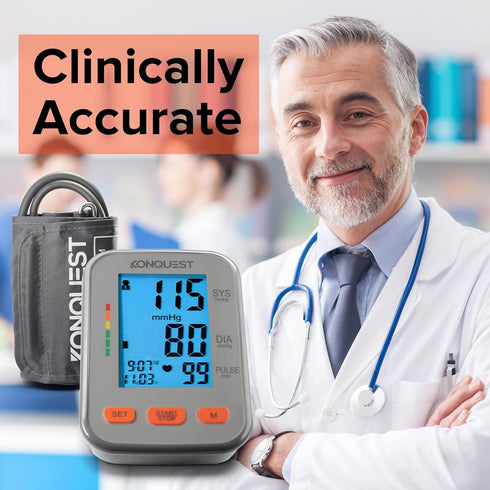 Konquest KBP-2704A Automatic Blood Pressure Monitor - Large Adjustable Cuff, Backlit Display, Irregular Heartbeat