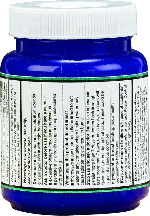 Thera Care Medicated Chest Rub, 4 oz Cough Suppressant for Nasal Congestion and Minor Aches and Pains